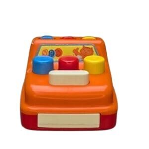 Vintage 80s Tomy Ring A Dingy Orange Cash Register Nostalgia Retro GenX Baby Toy